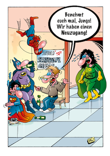 Cartoon: Superheld_sternchen_innen (medium) by stefanbayer tagged superhelden,superheldinnen,selbsthilfegruppe,diegrünen,grüne,annalena,bärbock,klima,wetter,politik,wahlen,bundeskanzlerin,versagen,wählerstimmen,superman,batman,spiderman,stefanbayer,bay