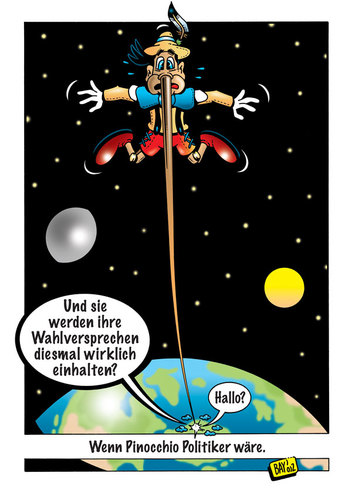 Cartoon: Wenn Pinocchio... (medium) by stefanbayer tagged pinocchio,weltall,erde,sonne,space,all,nase,lüge,wahlen,wahlkampf,wahlkampfversprechen,politik,politiker,demokratie,vorbild,ehrlichkeit,politikerlügen,entlarvung,skandal,bundespräsident,stefan,bayer,stefanbayer