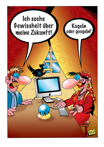 Cartoon: Zeig mir die Zukunft! (medium) by stefanbayer tagged google,googeln,suchen,suchmaschine,magie,zukunft,zauberkugel,mac,computer,wahrheit,wahrsagerin,rabe,kugel,stefan,bayer