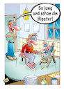 Cartoon: Hipster (small) by stefanbayer tagged bohemien,subkultur,mainstream,zeitgeist,bart,jugend,küche,eltern,essen,hipp,babybrei,hipster,vater,mutter,jung,kleinkind,stefanbayer,bay,jugendkultur,füttern,baby