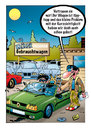 Cartoon: Tipptopp! (small) by stefanbayer tagged automobilbranche,stefan,bayer,stefanbayer,gebrauchtwagen,tipptopp,auto,fahrzeug,gebrauchtwagenhändler,mobilität,betrug,blind,kurzsichtig,sehschwäche,blindenhund,fahren,premium,cabrio,schrott,autohändler