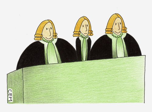 Cartoon: dissenting opinion (medium) by cemkoc tagged themis,cem,koc,mahkeme,hakim,avukat,sank,yarg,hukuk,adalet,law,justice,provision,judge,court,lawyer,supreme,criminal,civil,rights,accused,indictment,public,prosecutor,gesetz,gerechtigkeit,bereitstellung,richter,gericht,anwalt,oberster