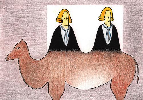 Cartoon: judges (medium) by cemkoc tagged hukuk,defense,abogado,juge,le,juridiction,la,cour,droit,legal,richter,attorney,lawyer,prosecutor,public,prosecution,tribunal,trial,defendant,judgement,last,court,supreme,cartoons,law,justice,judicial,judge,karikatürleri