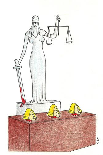 Cartoon: Themis and court (medium) by cemkoc tagged juge,le,juridiction,la,cour,droit,legal,richter,attorney,lawyer,prosecutor,public,prosecution,tribunal,trial,defendant,last,court,supreme,justice,judicial,judge,judgement,themis,cartoons,law,karikatürleri,hukuk,abogado,defense