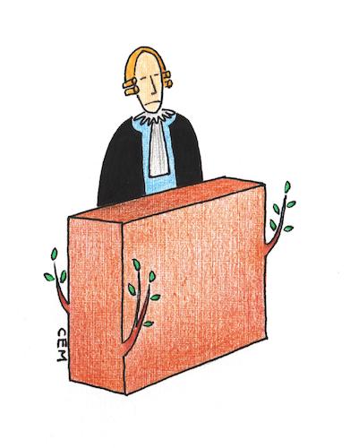 Cartoon: trial (medium) by cemkoc tagged trial,judge,judgement,law,court