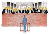 Cartoon: last judgement (small) by cemkoc tagged hukuk,karikatürleri,law,cartoons,judgement,judge,court,last,supper,ultima,cena,il,cenacolo,leonardo,da,vinci,final,meal,defendant,trial