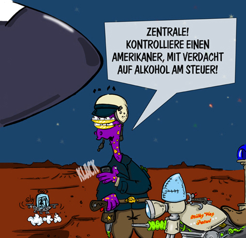 Cartoon: Alkohokontrolle (medium) by Grayman tagged alien,astronauten,besoffen,im,all