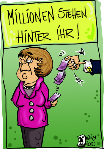 Cartoon: Angie (medium) by Grayman tagged angie,angela,merkel,atomernergie,atomkraft,lobby,millionen,tanja,graumann,euro