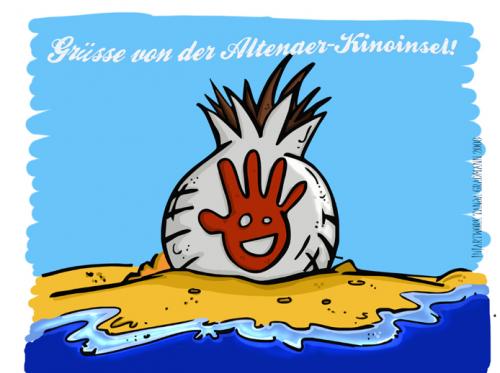 Cartoon: Kinoinsel (medium) by Grayman tagged insel,wilson,fun