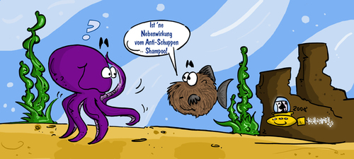 Cartoon: schuppenchampoo (medium) by Grayman tagged fisch,schuppen,unterwasser