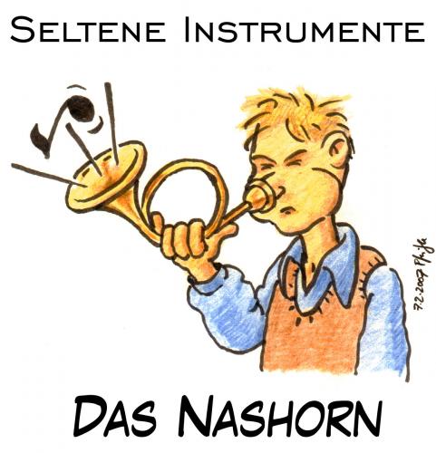 Cartoon: Das Nashorn (medium) by Andreas Pfeifle tagged musik,instrument,horn,nashorn