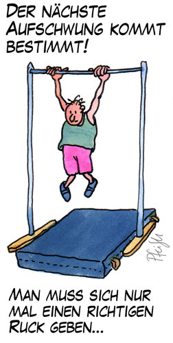 Cartoon: Der Aufschwung (medium) by Andreas Pfeifle tagged aufschwung,ruck