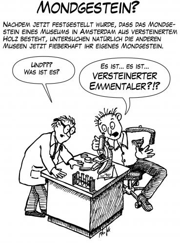 Cartoon: Mondgesteine (medium) by Andreas Pfeifle tagged mondgestein,mond,gestein,museum