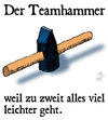 Cartoon: Neue Innovation - der Teamhammer (small) by Andreas Pfeifle tagged team,hammer,teamhammer,innovation