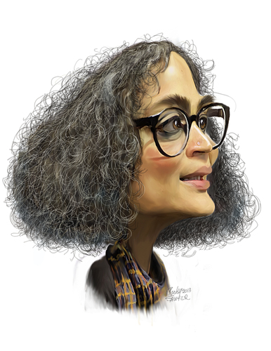 Cartoon: Arundhati Roy (medium) by rocksaw tagged caricature,arundhati,roy