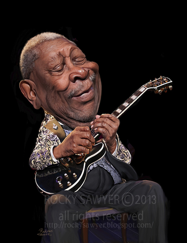 Cartoon: BB King (medium) by rocksaw tagged caricature,study,bb,king