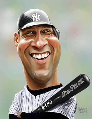 Cartoon: Derek Jeter (medium) by rocksaw tagged jeter,derek,study,caricature