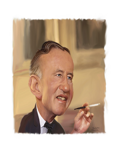 Cartoon: Ian Fleming caricature (medium) by rocksaw tagged ian,fleming,caricature