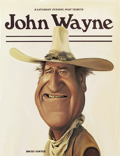 Cartoon: John Wayne (medium) by rocksaw tagged john,wayne