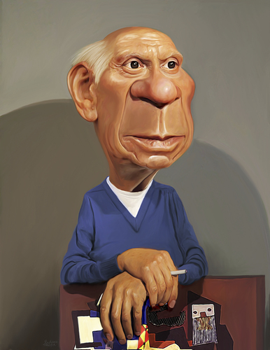 Cartoon: Pablo Picasso (medium) by rocksaw tagged pablo,picasso