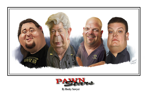 Cartoon: Pawn Stars (medium) by rocksaw tagged caricature,pawn,stars