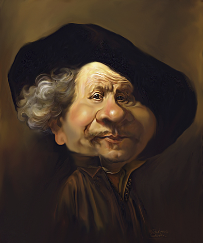 Cartoon: Rembrant (medium) by rocksaw tagged caricature,study,rembrant