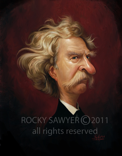 Cartoon: Samuel Langhorne Clemens (medium) by rocksaw tagged twain,mark