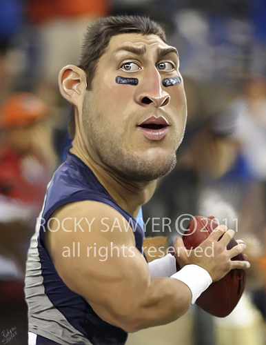 Cartoon: Tim Tebow (medium) by rocksaw tagged caricature,tebow,tim,study