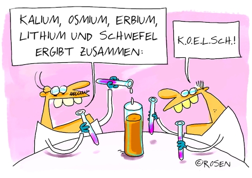 Cartoon: Chemie (medium) by Holga Rosen tagged bier,kölsch,chemie,panschen,bier,kölsch,chemie,panschen
