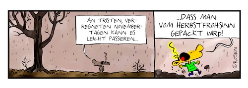 Cartoon: Herbstfrohsinn (medium) by Holga Rosen tagged robert,junge,herbst,depression,frohsinn,wetter,trist,robert,junge,herbst,depression,frohsinn,wetter,trist