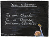 Cartoon: french lesson. (small) by Tchavdar tagged charlie hebdo caricature attentat france paris liberte je suis solidarite
