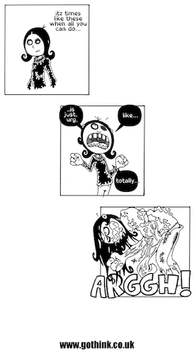 Cartoon: Donna Chaotic - Aaaaarrggh (medium) by gothink tagged goth,anger,punk,emo