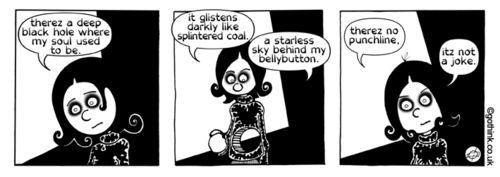 Cartoon: Donna Chaotic - Deep Black Hole (medium) by gothink tagged comic,strip,goth,punk,rock,metal,alternative,underground,horror,music,girl,teen,depression,black,hole