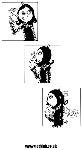 Cartoon: Donna Chaotic - Ear Wax (medium) by gothink tagged goth,punk,emo,teen,girl,ear,wax