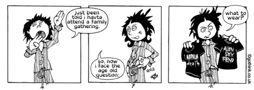 Cartoon: Donna Chaotic (medium) by gothink tagged strip,comic,horror,underground,alternative,metal,goth,punk,music,teen,girl