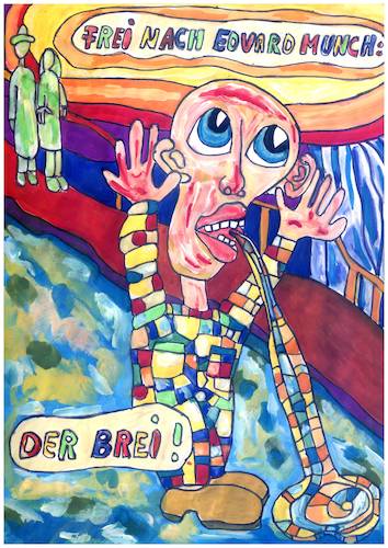 Cartoon: Der Brei (medium) by FMWalter tagged edvard,munch,expressionismus,malerei,moderne,kunst,kandinsky,macke,klee,jawlensky