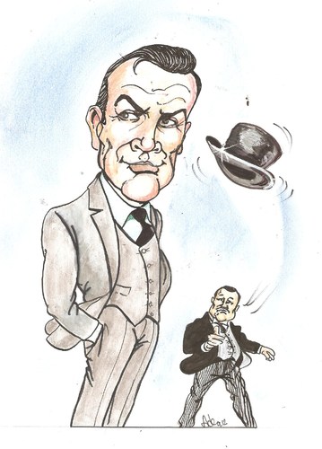 Cartoon: Duck Mr Bond (medium) by ade tagged bond,007,connery,goldfinger