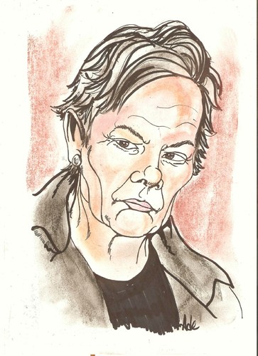 Cartoon: Judi Dench as M (medium) by ade tagged dench,bond