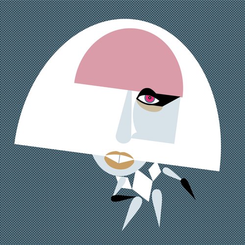 Cartoon: Lady GaGa (medium) by Michele Rocchetti tagged lady,gaga,pop,music,vectorized,celebrity,abstract