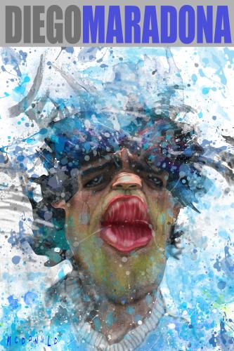 Cartoon: diego armando maradona (medium) by allan mcdonald tagged maradona