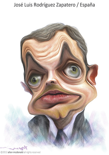 Cartoon: jose luis rodriguez  zapataro (medium) by allan mcdonald tagged espain