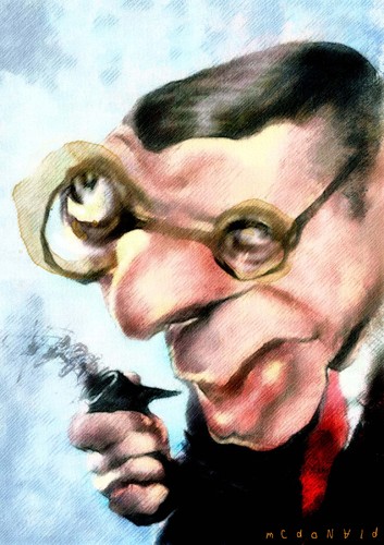 Cartoon: SARTRE (medium) by allan mcdonald tagged filosofia