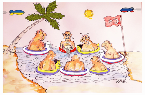 Cartoon: Antalya negotiation (medium) by ismail dogan tagged ukraine,war