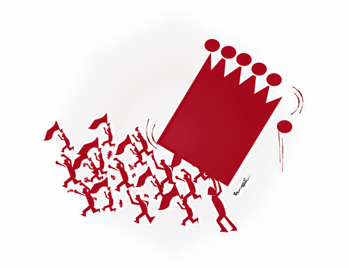 Cartoon: BAHRAIN REVOLT !.. (medium) by ismail dogan tagged bahrain,revolt