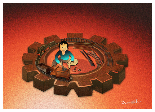 Cartoon: CHILD LABOR !.. (medium) by ismail dogan tagged mai