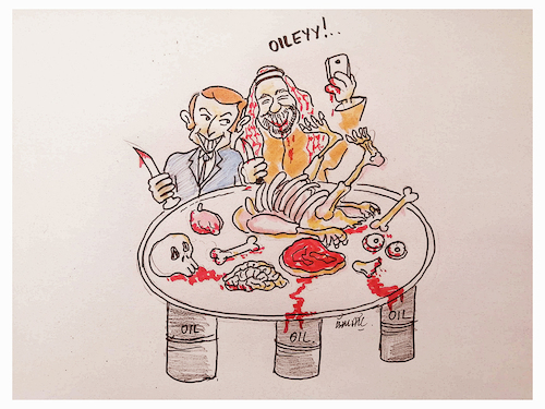 Cartoon: dinner (medium) by ismail dogan tagged ben,salman