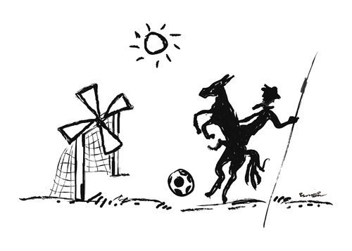 Cartoon: DONQUISHOOTand GOAL ! .. (medium) by ismail dogan tagged world,cup