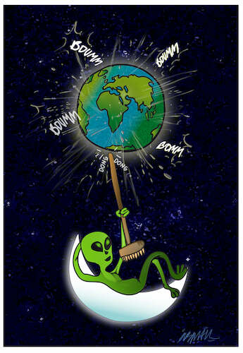 Cartoon: earth day (medium) by ismail dogan tagged earth,day