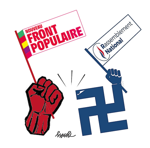 Cartoon: French elections 2024 (medium) by ismail dogan tagged french,elections,2024