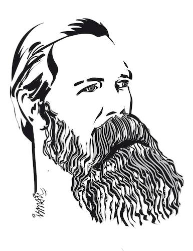 Cartoon: Friedrich Engels (medium) by ismail dogan tagged engels